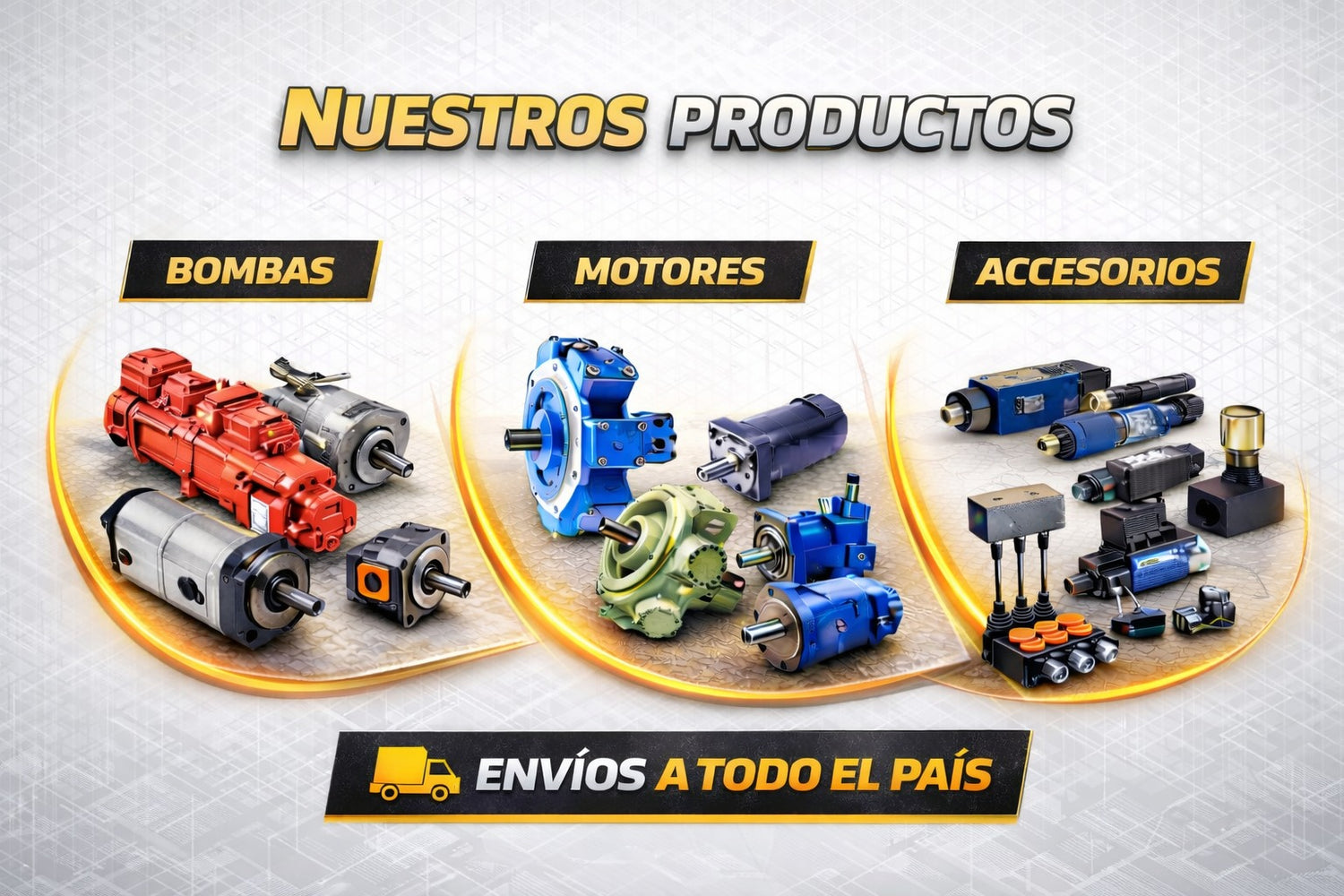 Catálogo general de productos de Tecnihidráulica: amplia gama de bombas hidráulicas, motores y accesorios para maquinaria industrial. Realizamos envíos técnicos garantizados a todo el país